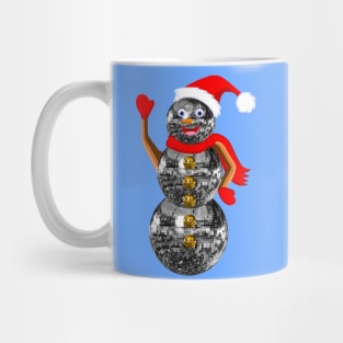 Disco Ball Christmas Snowman Mug